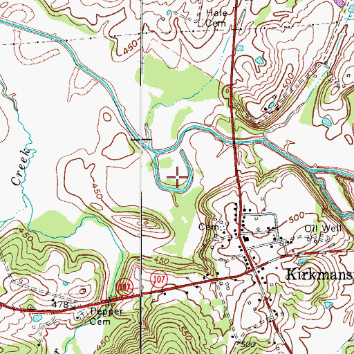 Topographic Map of Johnsons Bend, KY