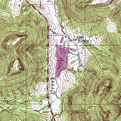 Topographic Map of Powell Lake, KY