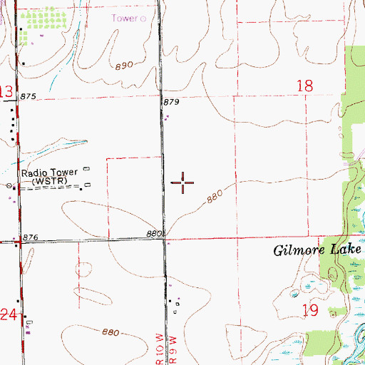 Topographic Map of Benne Farm, MI
