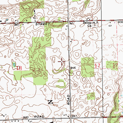 Topographic Map of Shimstone Farms, MI
