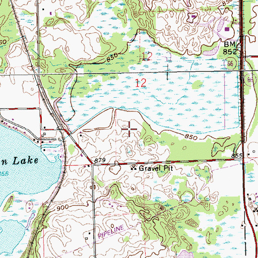 Topographic Map of King Farms, MI