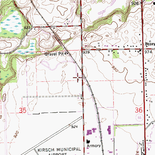 Topographic Map of Kelley Farms, MI