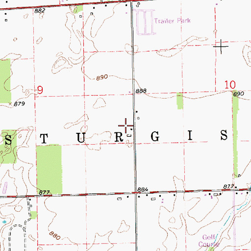 Topographic Map of Fawn River Farm, MI