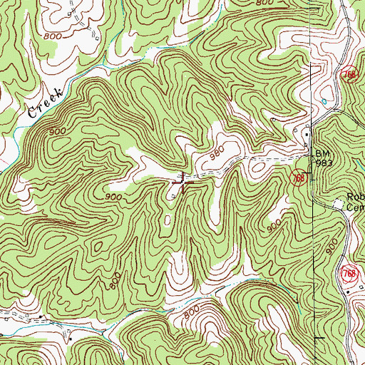 Topographic Map of Bennett Ridge, KY