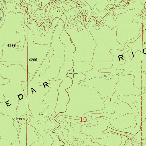 Topographic Map of Cedar Ridge, AZ