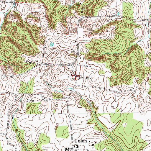Topographic Map of Gum Grove, KY