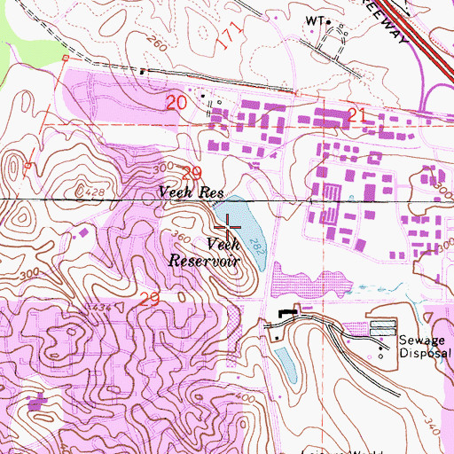 Topographic Map of Veeh Reservoir, CA