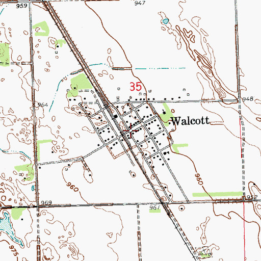 Topographic Map of Walcott Post Office, ND