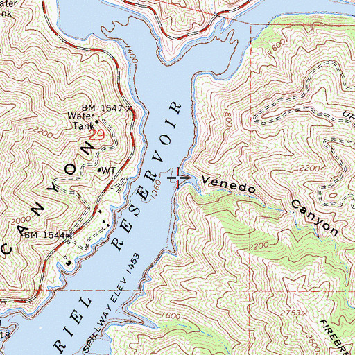 Topographic Map of Venedo Canyon, CA