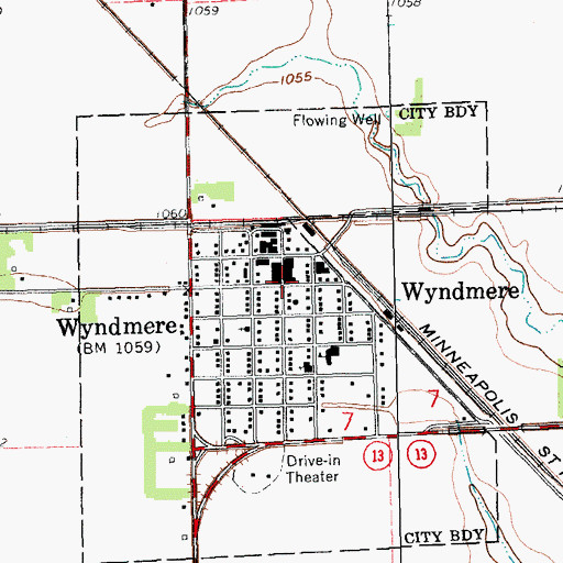Topographic Map of Wyndmere Post Office, ND