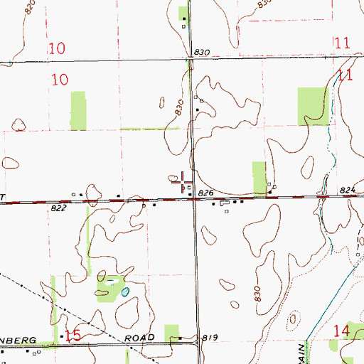 Topographic Map of Miller Farm, MI