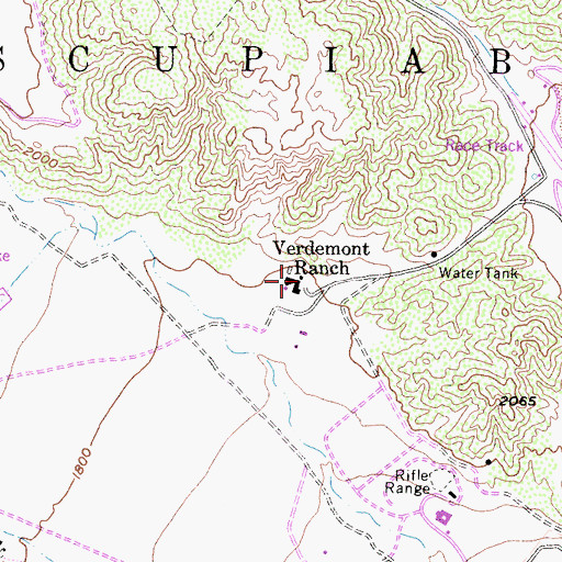 Topographic Map of Verdemont Ranch, CA