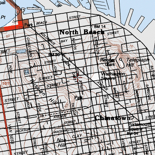 Topographic Map of Pagoda Theatre (historical), CA