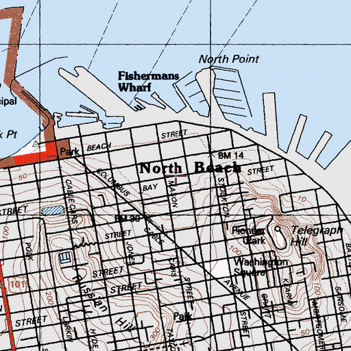 Topographic Map of Northpoint Theatre (historical), CA