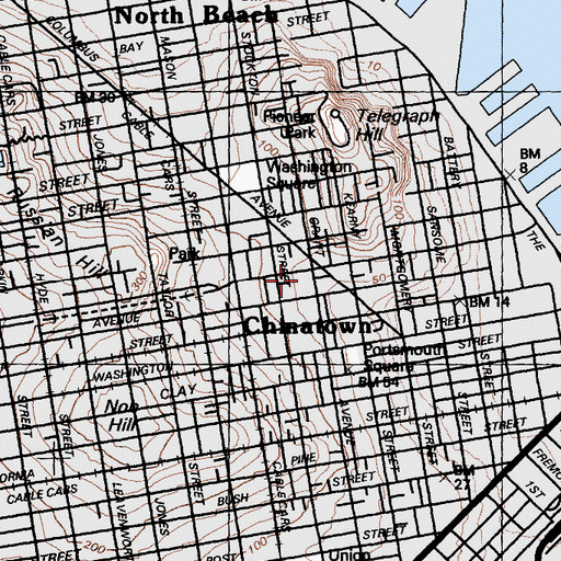 Topographic Map of Sun Sing Theatre (historical), CA