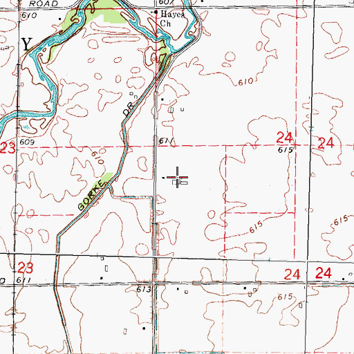Topographic Map of Thiel Farms, MI