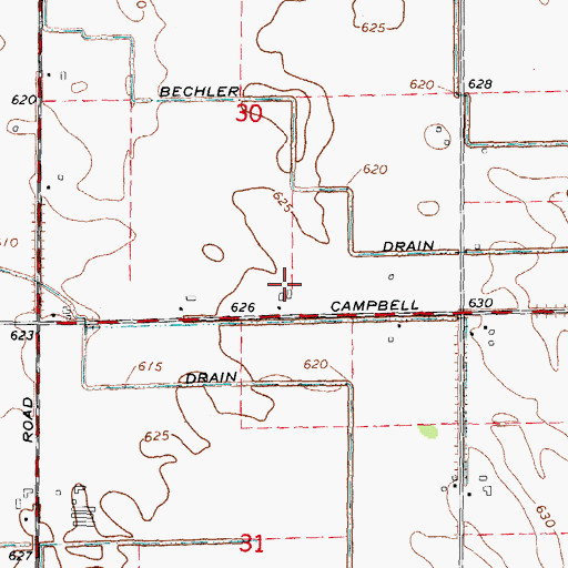 Topographic Map of Renn Farms, MI