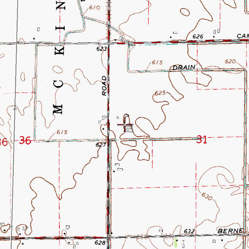 Topographic Map of Whipple Tree Farm, MI