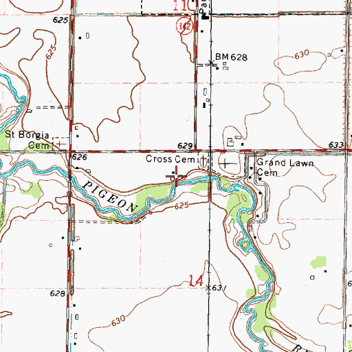 Topographic Map of Trost Farms, MI