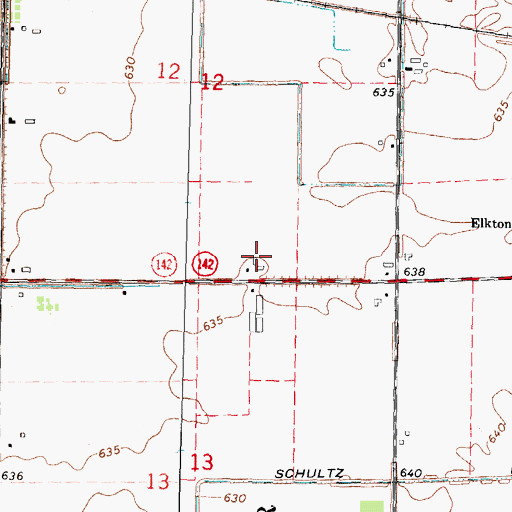 Topographic Map of Schuette Dairy Farm, MI