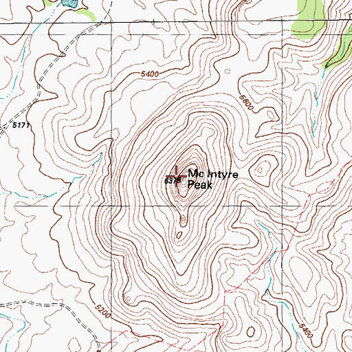 Topographic Map of McIntyre Peak, TX