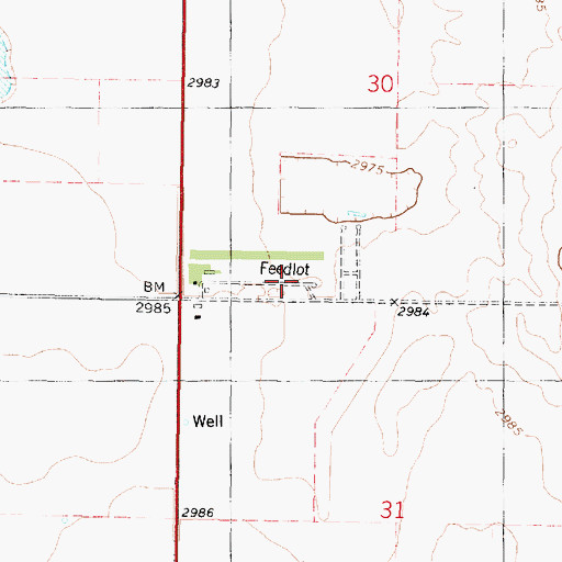 Topographic Map of Wiechman Feedyard, KS