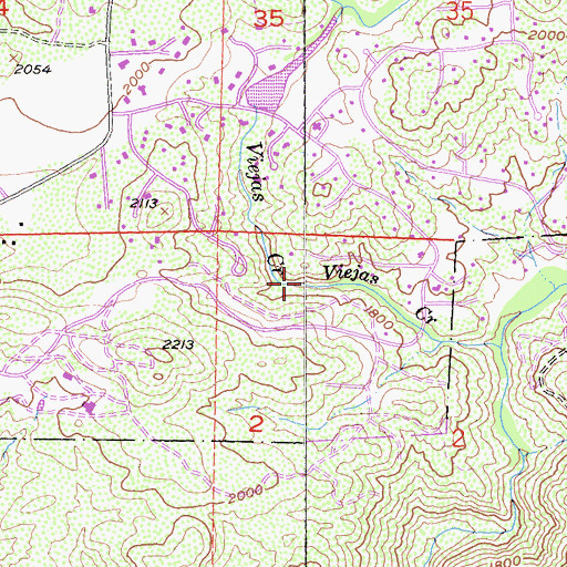 Topographic Map of Viejas Creek, CA