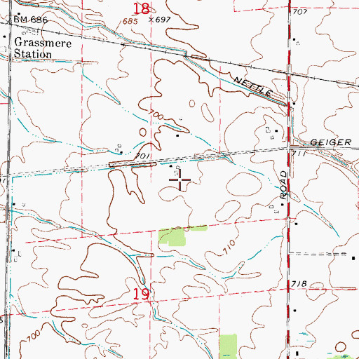 Topographic Map of Miller Farms, MI