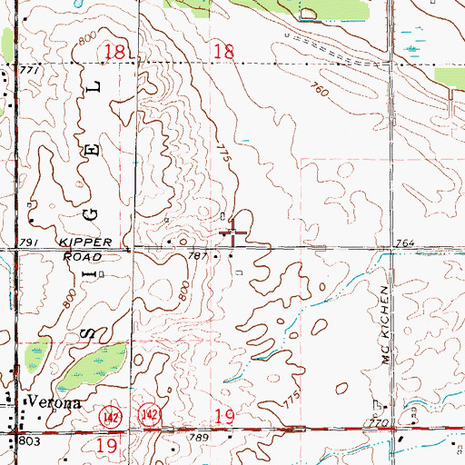 Topographic Map of Roggenbuck Farms, MI