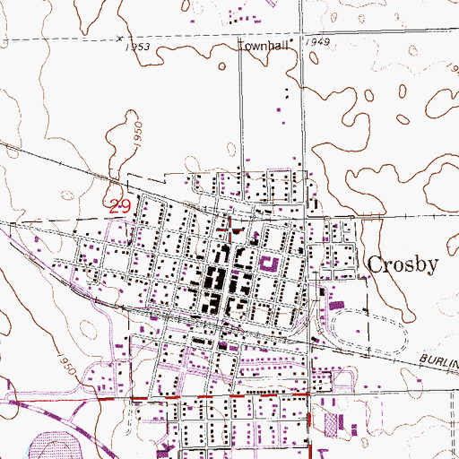 Topographic Map of Divide County Courthouse, ND