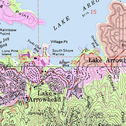 Topographic Map of Village Bay, CA