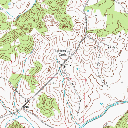 Topographic Map of Taters Chapel (historical), KY