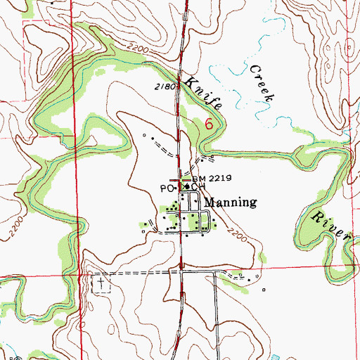 Topographic Map of Dunn County Courthouse, ND