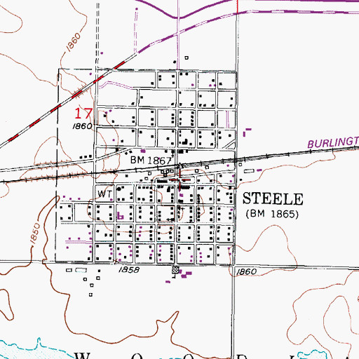 Topographic Map of Kidder County Courthouse, ND
