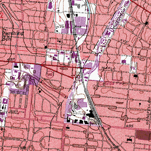 Topographic Map of Engelholm Creek, MO