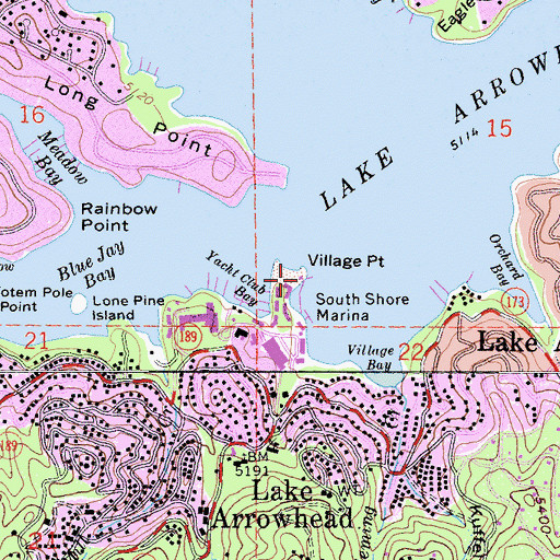Topographic Map of Village Point, CA