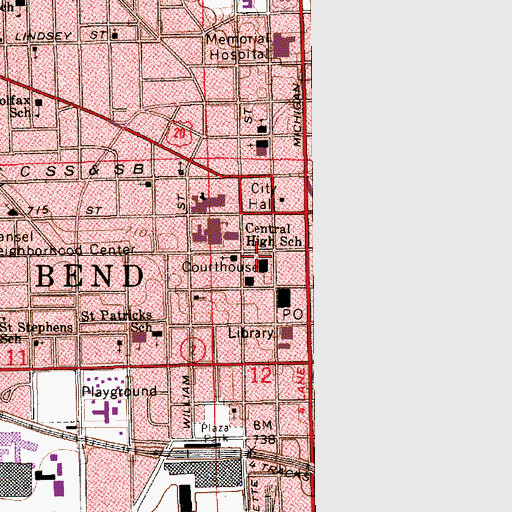 Topographic Map of Tower Building, IN