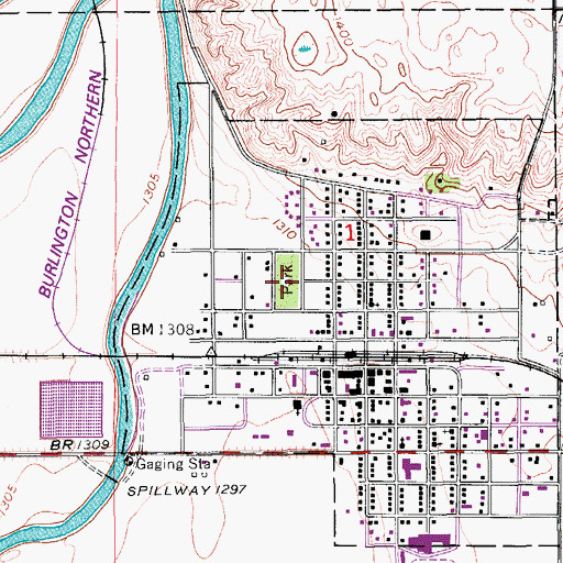 Topographic Map of LaMoure County Courthouse, ND