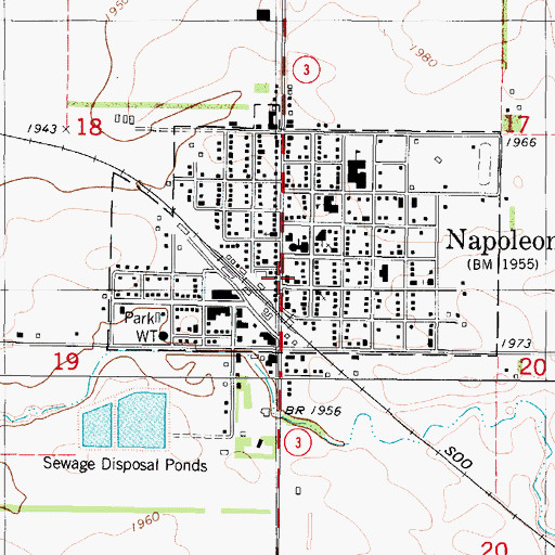 Topographic Map of Logan County Courthouse, ND