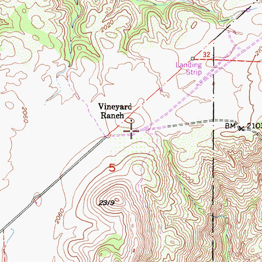 Topographic Map of Vineyard Ranch, CA