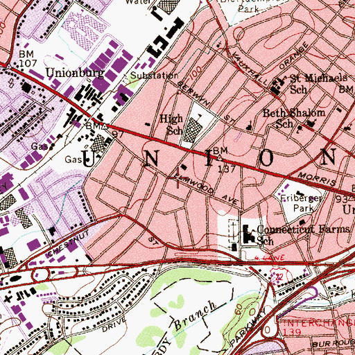 Topographic Map of Hallelujah Christian Fellowship, NJ