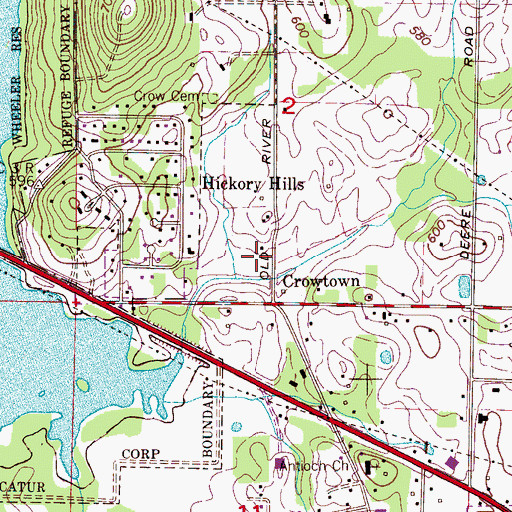 Topographic Map of River City Bible Church, AL