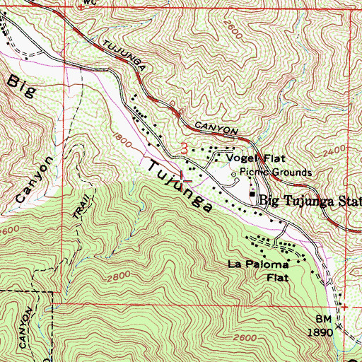 Topographic Map of Vogel Canyon, CA