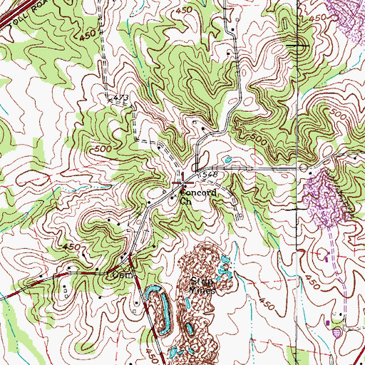 Topographic Map of Concord (historical), KY