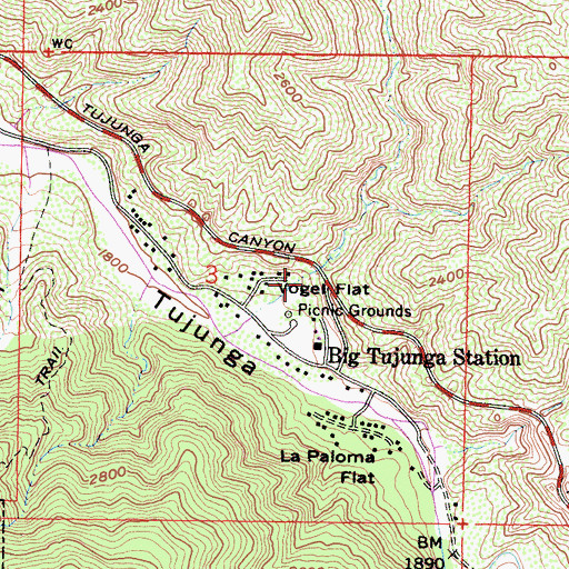 Topographic Map of Vogel Flat, CA