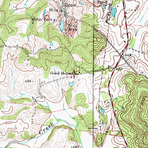 Topographic Map of Good Hope (historical), KY