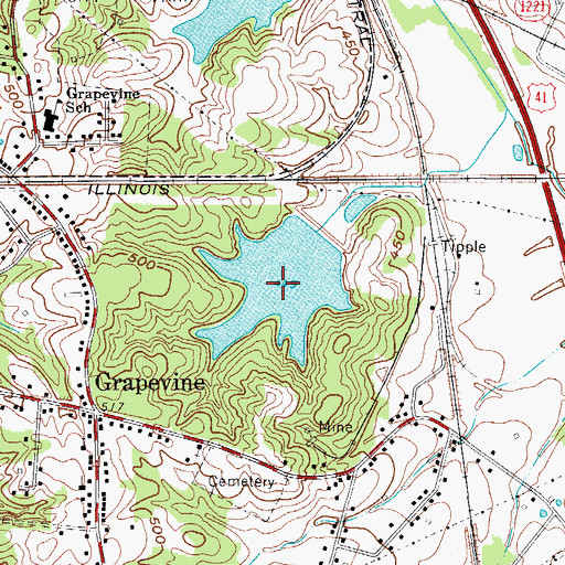Topographic Map of Grapevine Lake, KY