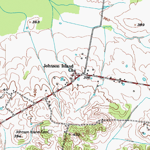 Topographic Map of Johnson Island (historical), KY