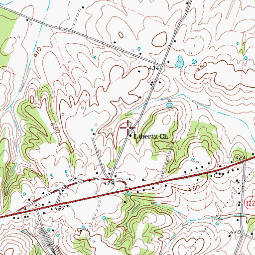 Topographic Map of Liberty (historical), KY