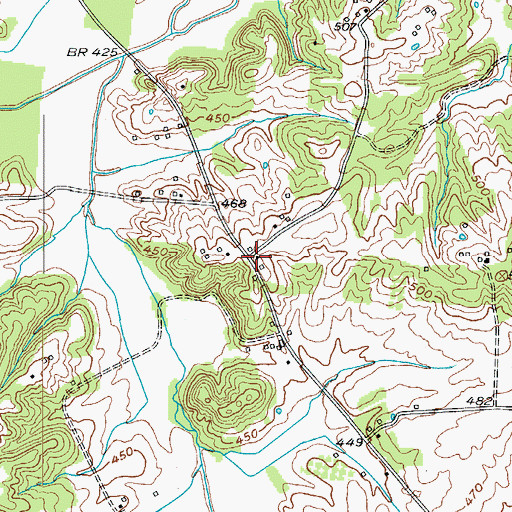 Topographic Map of Oakliff Store (historical), KY